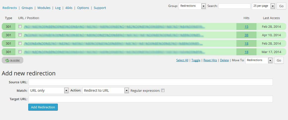 301 redirect за WordPress страница или публикация