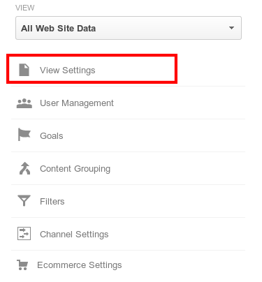 Site Search се настройва като отидете във View Settings за съответния профил в Google Analytics